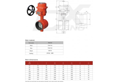 Grooved butterfly valve